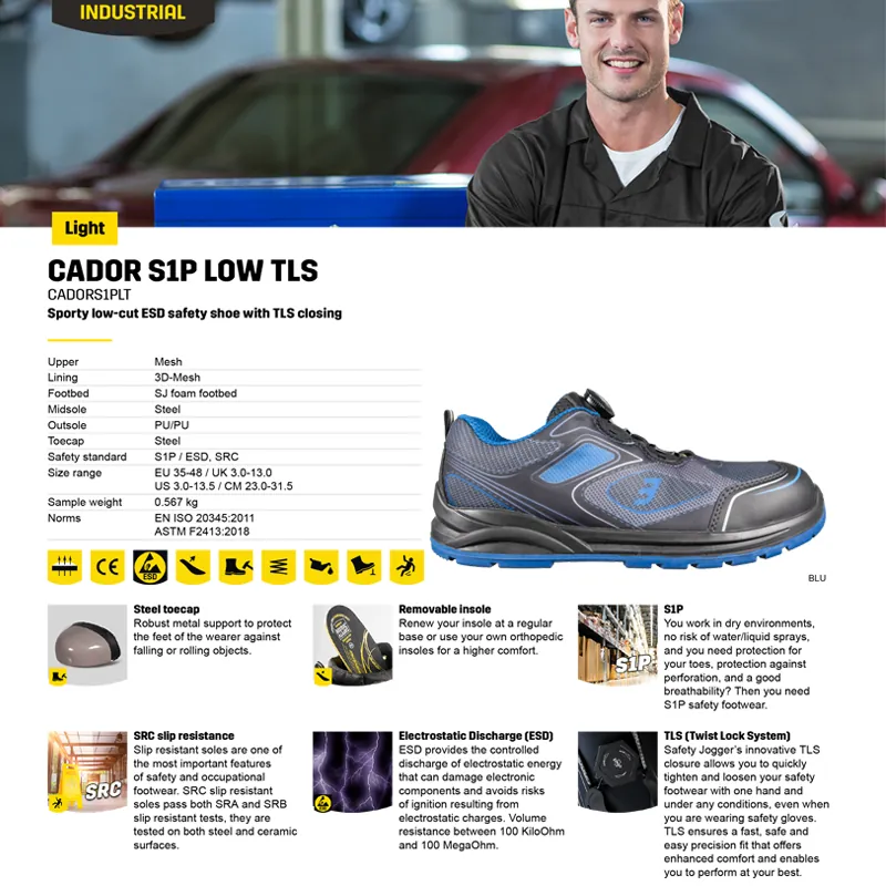 GIÀY BẢO HỘ JOGGER CADOR S1P LOW TLS ESD
