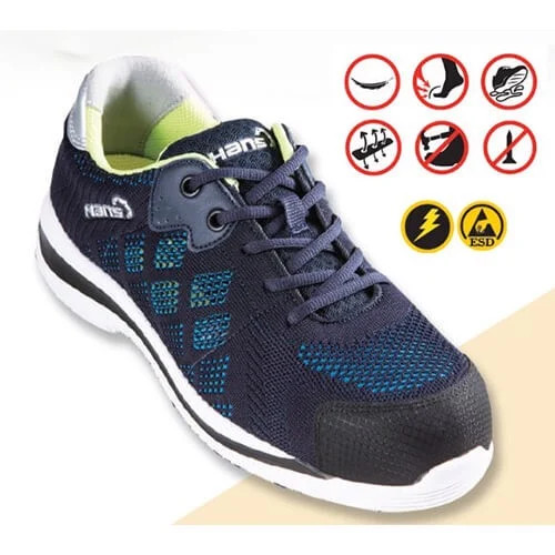 GIÀY BẢO HỘ LAO ĐỘNG SIÊU NHẸ HÀN QUỐC HANS HS90 DÁNG THỂ THAO