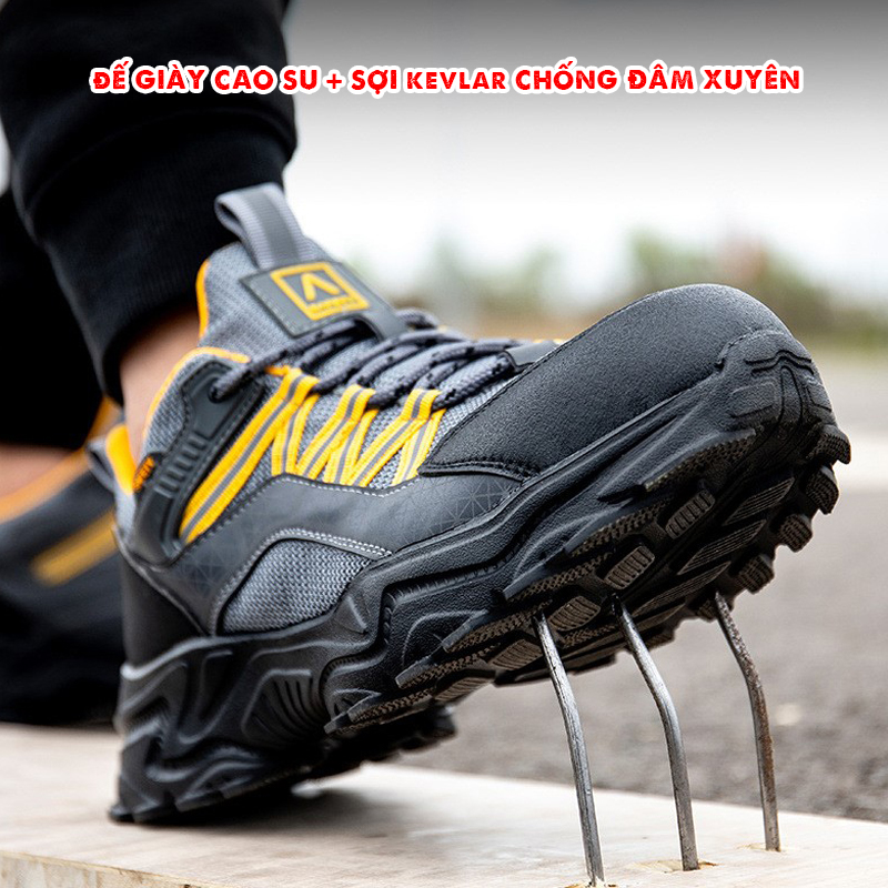GIÀY BẢO HỘ NAM ĐẸP DÁNG THỂ THAO CỰC NHẸ THOÁNG KHÍ MŨI THÉP CHỐNG VA ĐẬP CHỐNG ĐÂM XUYÊN (MÃ 688)