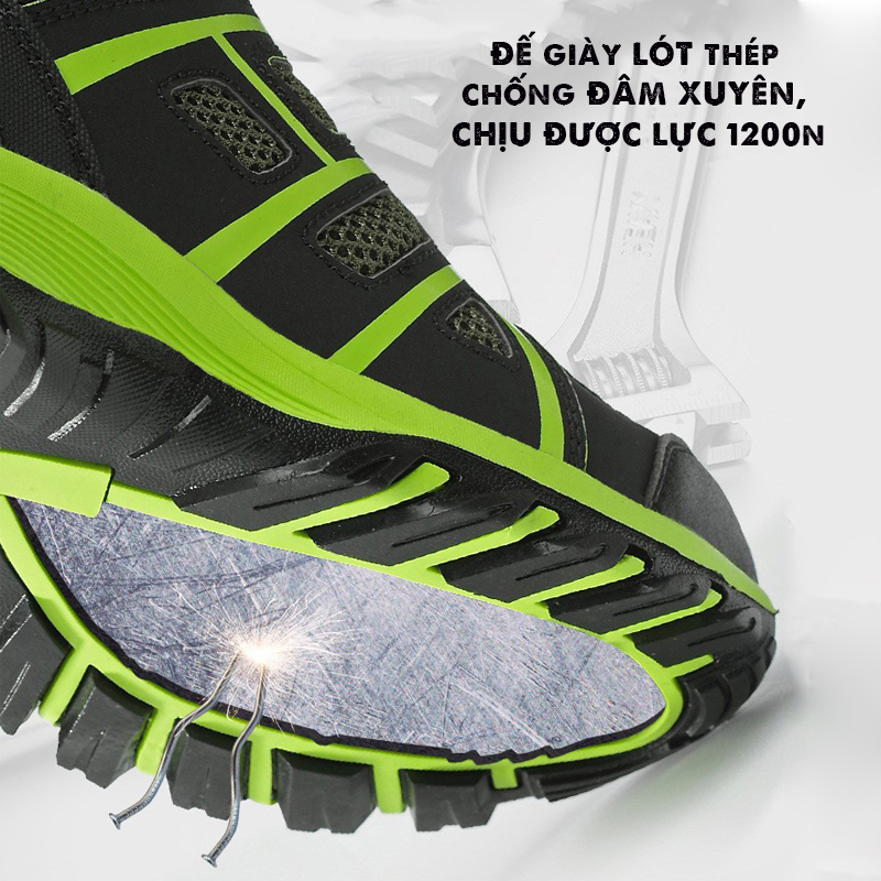 GIÀY BẢO HỘ THỜI TRANG NAM ĐẾ THÉP CHỐNG VA ĐẬP, CHỐNG ĐÂM XUYÊN THOÁNG KHÍ (MÃ 123)
