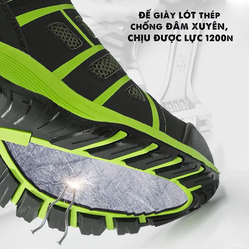 GIÀY BẢO HỘ THỜI TRANG NAM ĐẾ THÉP CHỐNG VA ĐẬP, CHỐNG ĐÂM XUYÊN THOÁNG KHÍ (MÃ 123)