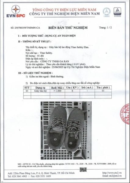 Giày Bảo Hộ Lao Động Titan Elan S1P Cách Điện 6KV