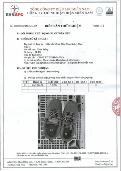 Giày Bảo Hộ Lao Động Titan Elan S1P Cách Điện 6KV