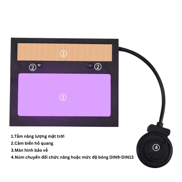 Ống Kính Mũ Hàn Tự Động Làm Tối Năng Lượng Mặt Trời