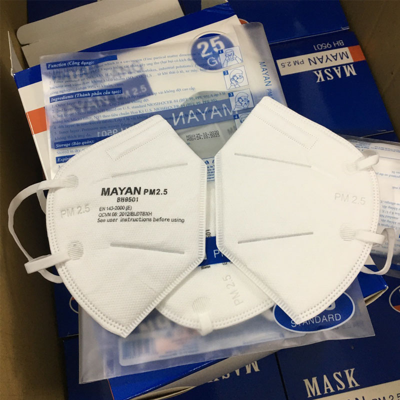 Khẩu Trang Mayan PM2.5 BH9501 Ngăn Vi Khuẩn 99%, Lọc Bụi 95% ( combo 1 gói 2 cái)