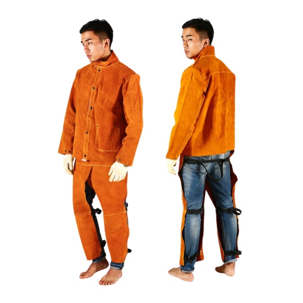 Bộ quần áo thợ hàn da bò Chịu Nhiệt Độ Cao Chất Liệu Da xịn Chống Cháy, Chống Mài Mòn