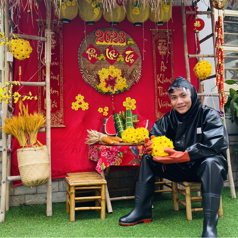 Quần Áo Bảo Hộ Liền Ủng Có Mũ Trùm Đầu Cao Su Lội Nước Chống Hóa Chất Chuyên Dụng Hỗ Trợ Câu Cá, Đánh Lưới, Trục Vớt, Vệ Sinh
