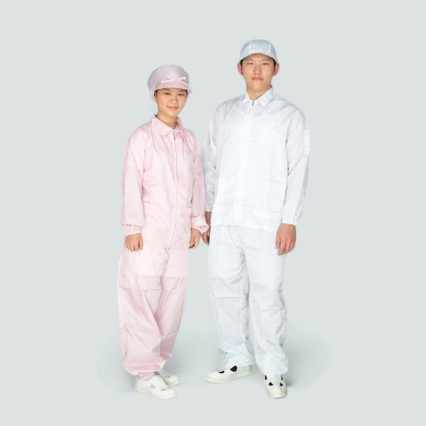 Quần Áo Phòng Sạch Chống Tĩnh Điện Có Vạt Cổ Áo