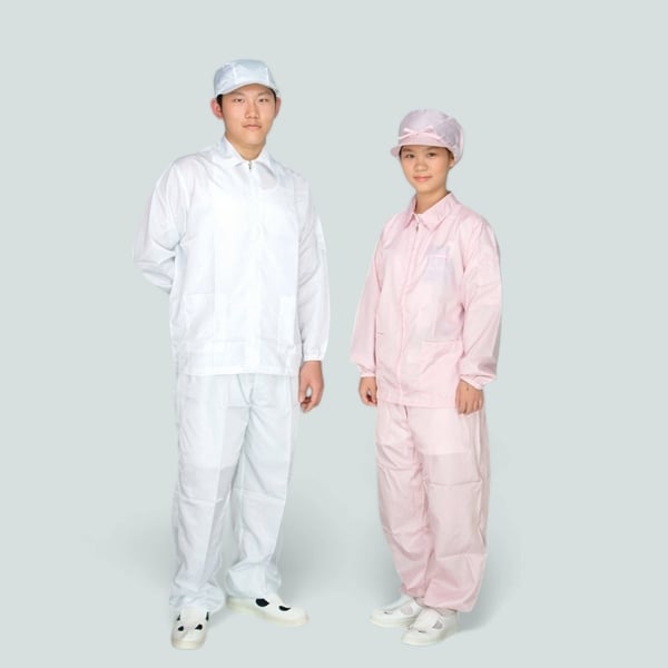 Quần Áo Phòng Sạch Chống Tĩnh Điện Có Vạt Cổ Áo