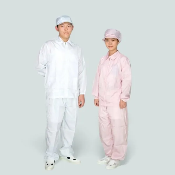 Quần Áo Phòng Sạch Chống Tĩnh Điện Có Vạt Cổ Áo