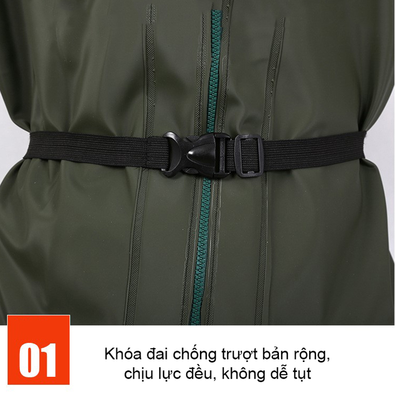 Quần Liền Ủng Lội Nước Có Mũ Trùm Đầu Chống Thấm Nước Toàn Thân