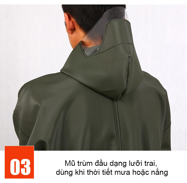 Quần Liền Ủng Lội Nước Có Mũ Trùm Đầu Chống Thấm Nước Toàn Thân