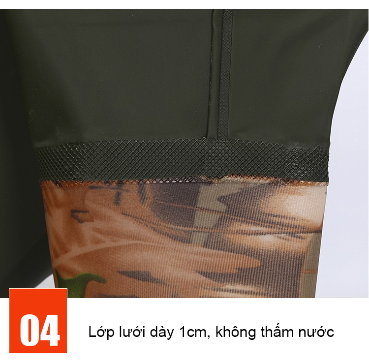 Quần Liền Ủng Lội Nước Có Mũ Trùm Đầu Chống Thấm Nước Toàn Thân