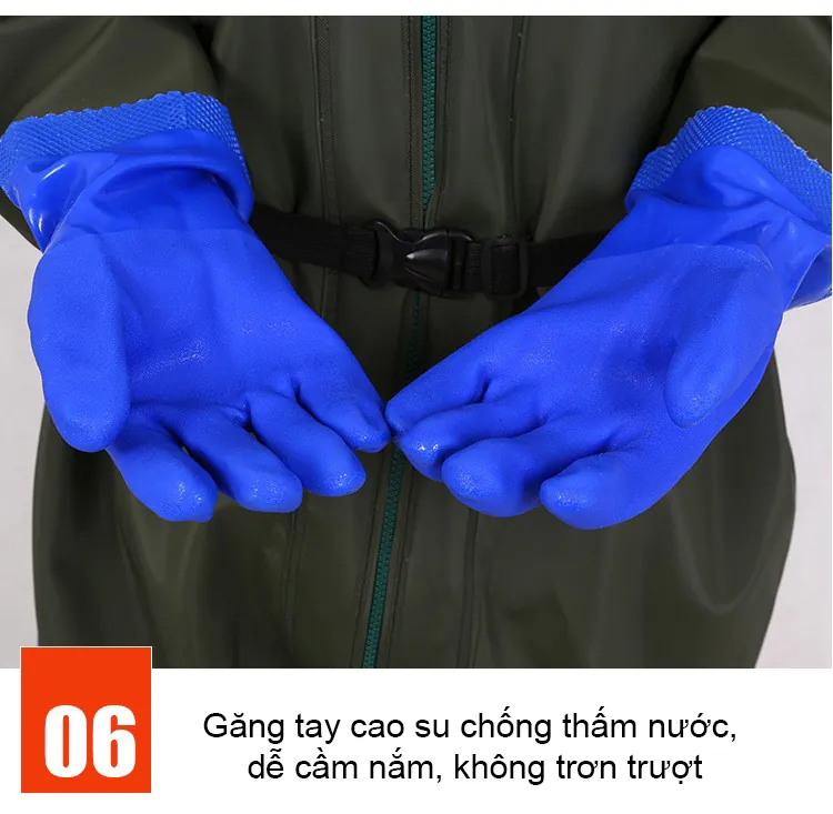 Quần Liền Ủng Lội Nước Có Mũ Trùm Đầu Chống Thấm Nước Toàn Thân