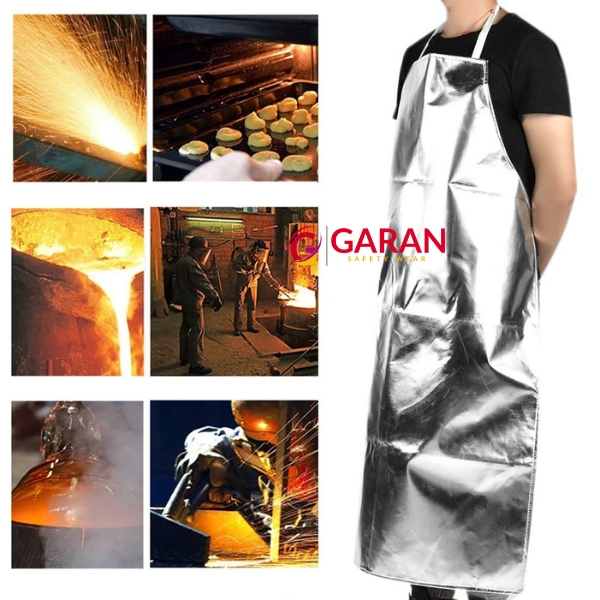 Tạp dề tráng nhôm chịu nhiệt độ bức xa 500-1000°C dành cho công nhân lò luyện kim