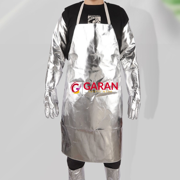 Tạp dề tráng nhôm chịu nhiệt độ bức xa 500-1000°C dành cho công nhân lò luyện kim